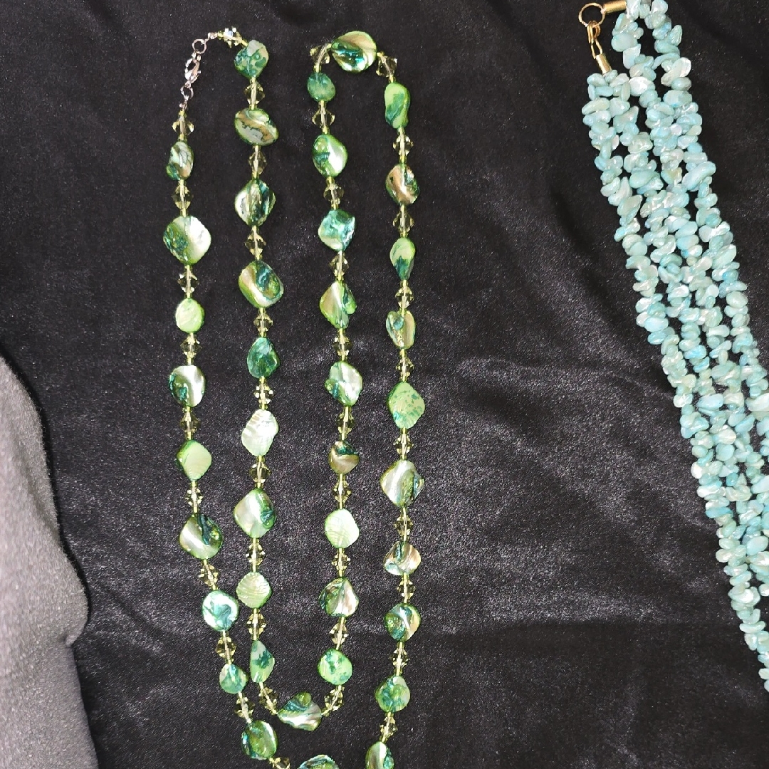 Vibrant Green Shell Necklace